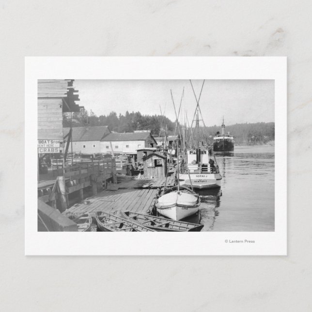 Carte Postale Newport, Oregon Waterfront Vue des bateaux de pêch (Devant)