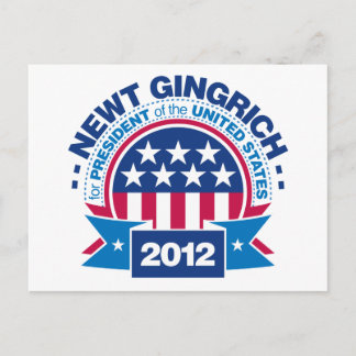 Carte Postale Newt Gingrich à la présidence 2012