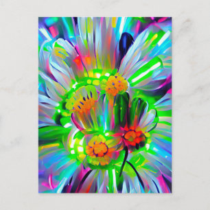 Carte Postale Nez des marguerites Abstraites aux couleurs vives