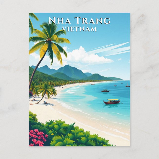 Carte Postale Nha Trang Vietnam Plage Voyage (Devant)