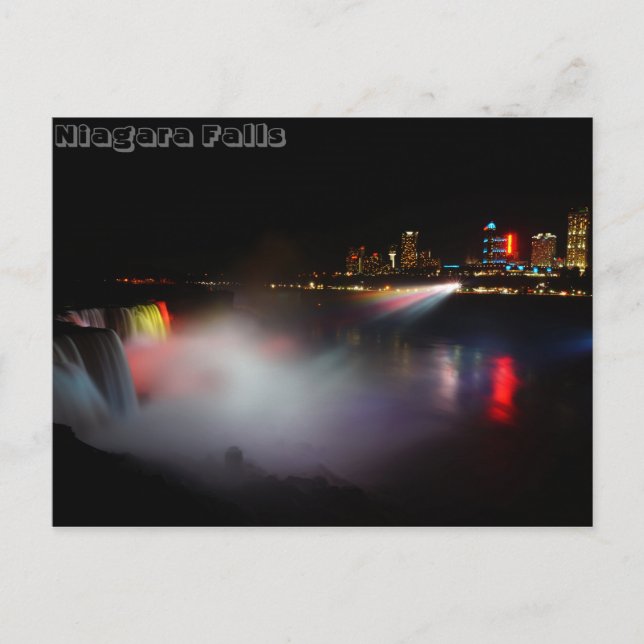 Carte Postale Niagara Falls La Nuit (Devant)