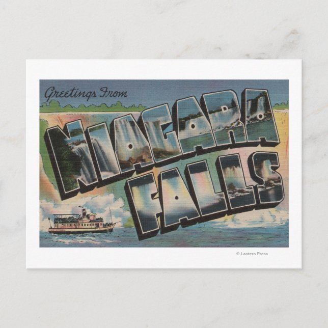 Carte Postale Niagara Falls, New York - Grandes Lettres Scènes 2 (Devant)