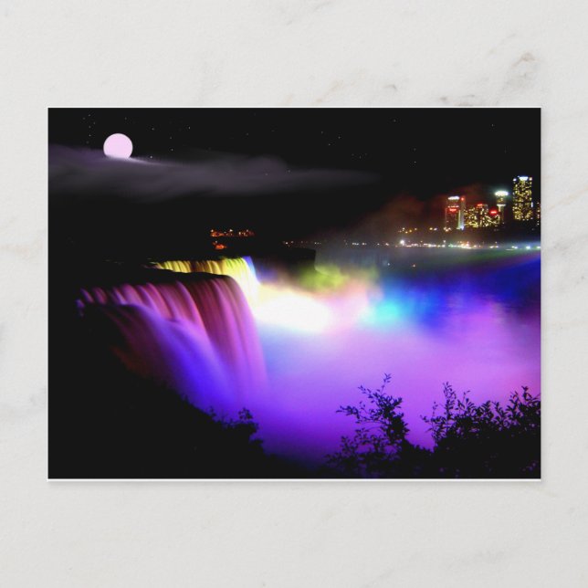 Carte Postale Niagara-Falls-sous-projecteurs-la nuit (Devant)