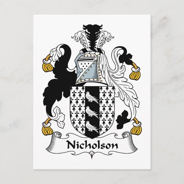 Carte Postale Nicholson Family Crest (Devant)