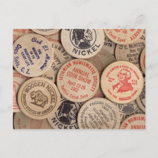 Carte postale Nickels en bois