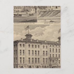 Carte Postale Nicollet House, Orth's Brewery, Minnesota