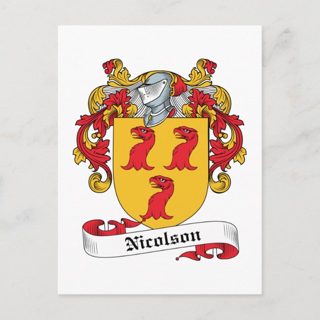Carte Postale Nicolson Family Crest (Devant)