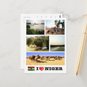 Carte Postale Niger - Drapeau d'agitation -