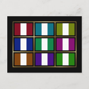 Carte postale Nigeria Multihue Flags