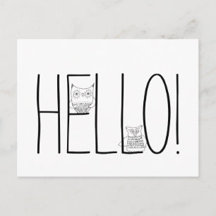 Carte Postale Night Ows Bonjour