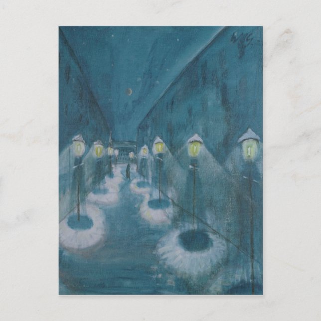 Carte Postale Night Street (Street By Night) (1922) Walter Grama (Devant)