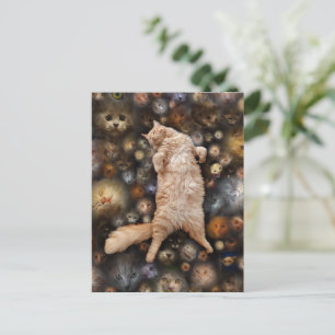 Carte Postale Nighty Kitty Chat,