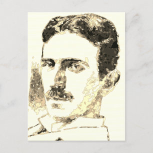 Carte Postale Nikola Tesla Dessin À Sepia