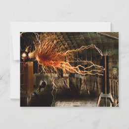 Carte Postale Nikola Tesla Homme de Mystère Couleur Redux