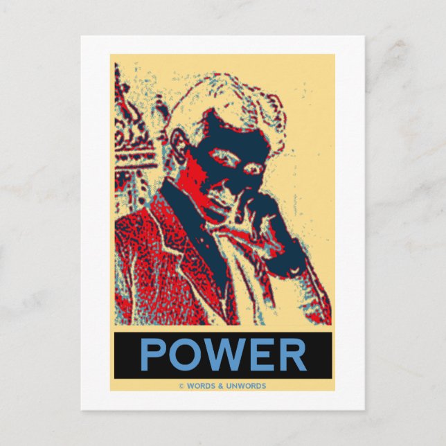Carte Postale Nikola Tesla Power (Poster semblable à Obama) (Devant)