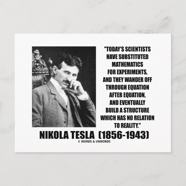 Carte Postale Nikola Tesla Scientists Équation Aucun Citation De (Devant)
