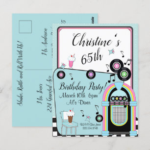 Carte Postale N'importe quel âge, Diner des années 1950 Invitati