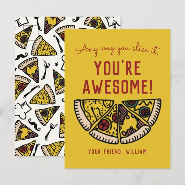 Carte Postale N'Importe Quelle Façon Vous Le Trancher Pizza Cart (Devant / Derrière)