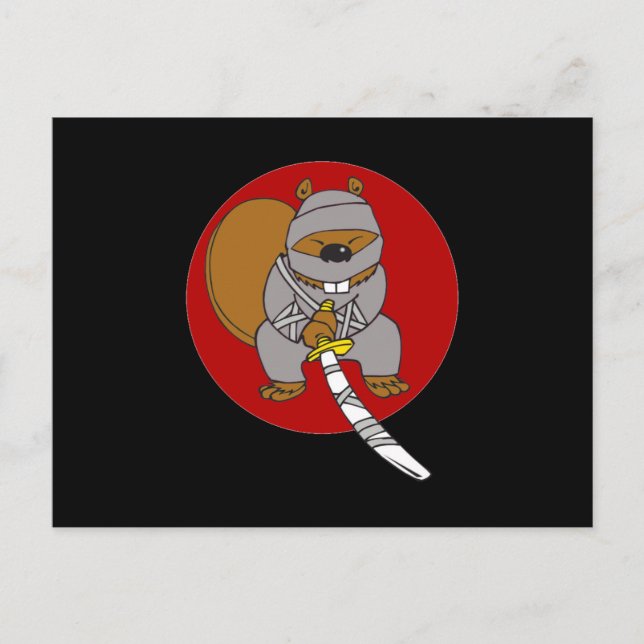 Carte Postale Ninja Beaver (Devant)
