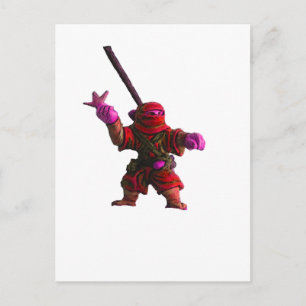 Carte Postale Ninja en rouge