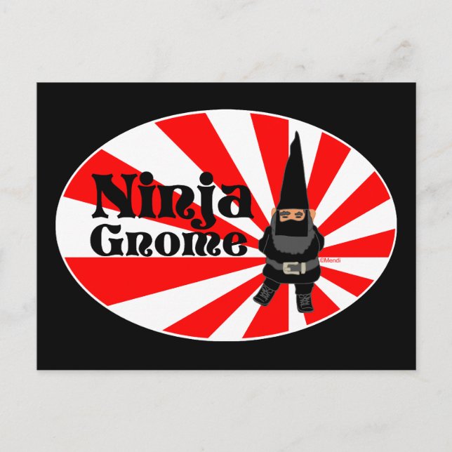 Carte Postale Ninja Gnome (Devant)