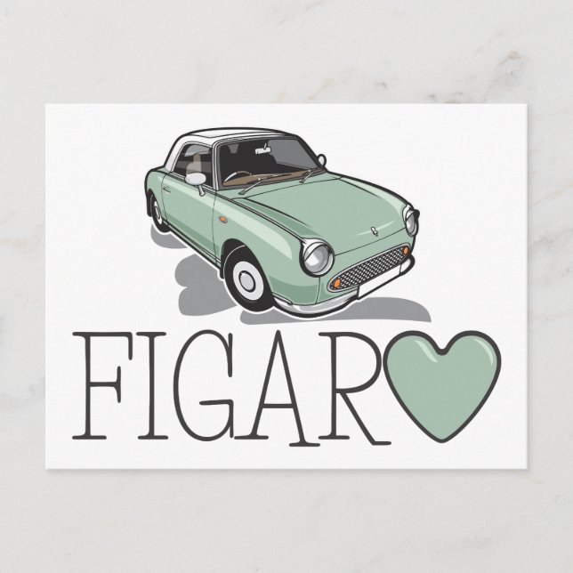 Carte Postale Nissan Figaro Emerald Green (Devant)