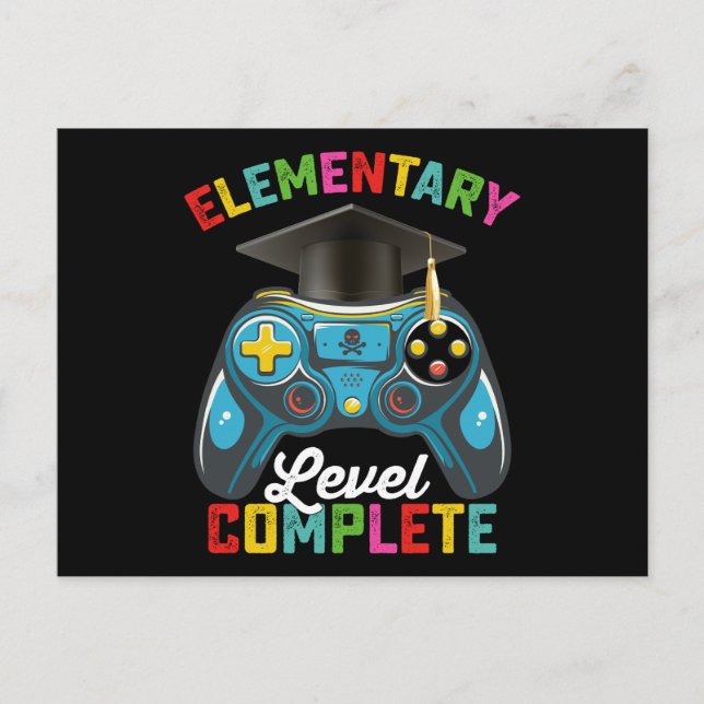 Carte Postale Niveau élémentaire Complet Graduation Jeu Gamer (Devant)