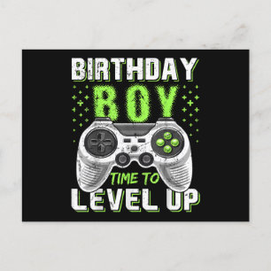 Carte Postale Niveau supérieur garçon d'anniversaire jeu vidéo