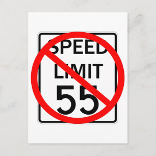 Carte Postale No 55 mi/h Speed Limit Sign