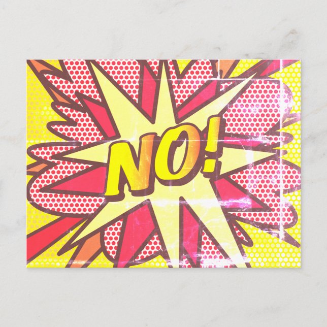 Carte Postale NO Fun Retro Comic Book Pop Art (Devant)