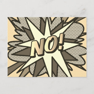 Carte Postale NO Vintage Fun Retro Comic Book Pop Art