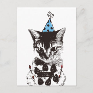 Carte Postale Nobigao Anniversaire Chat