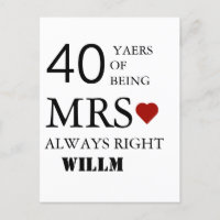 Noces de rubis 40e anniversaire de mariage M. Mme