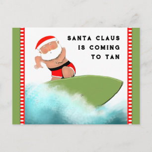 Carte Postale Noël à la plage amusant