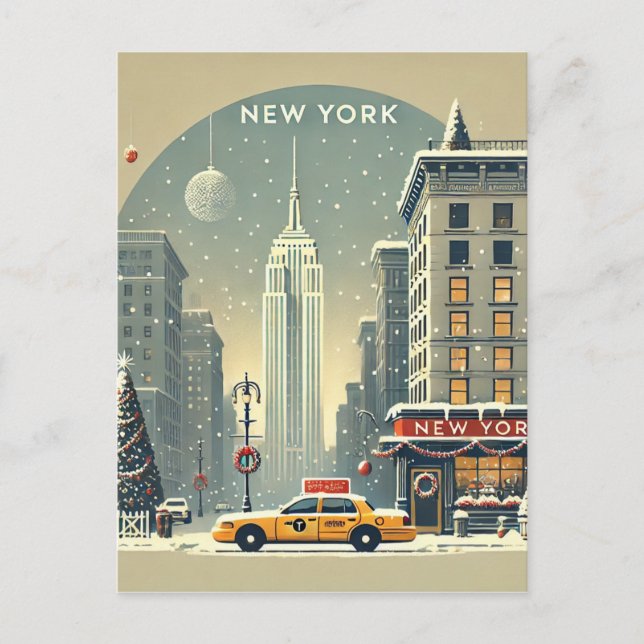 Carte Postale Noël à New York | Statue de la Liberté (Devant)