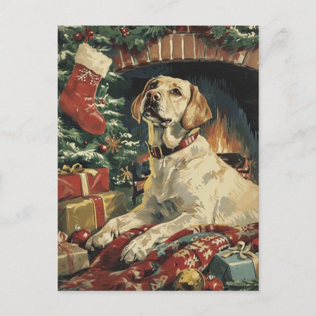 Carte Postale Noël au Labrador (Devant)