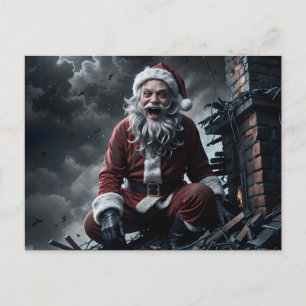 Carte Postale Noël avec le double maléfique du Père Noël