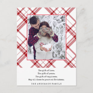 Carte Postale Noël blanc rouge moderne