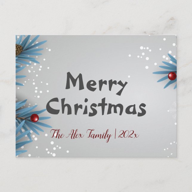 Carte Postale noël blanc simple (Devant)