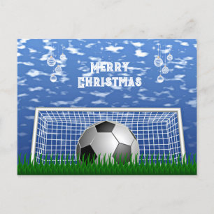 Carte Postale Noël - .Boule de football et filet,
