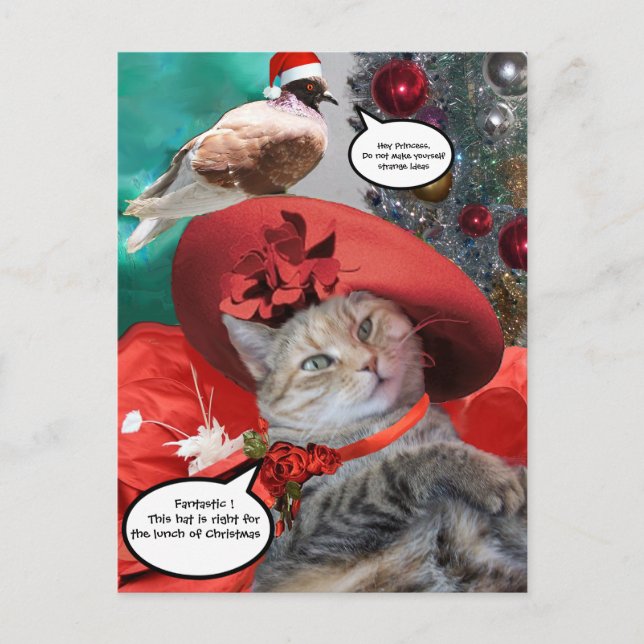 CARTE POSTALE NOËL CÉLÉBRATIONS DE LA PRINCESSE TATUS CAT (Devant)