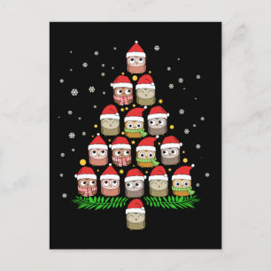 Carte Postale Noël Chouette Cadeaux Filles Noël Arbre Chouette C