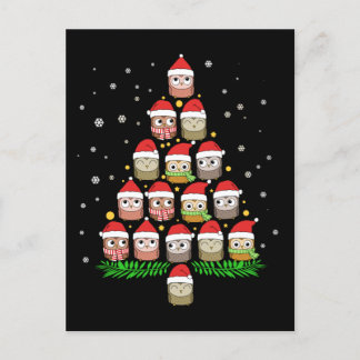 Carte Postale Noël Chouette Cadeaux Filles Noël Arbre Chouette C