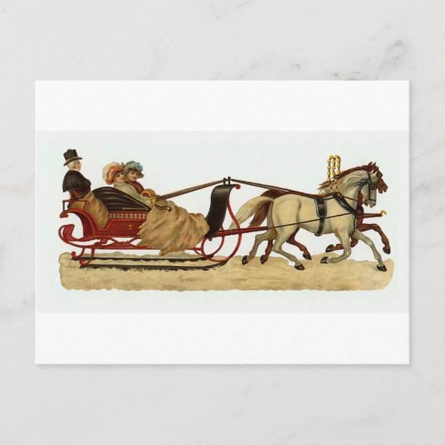 Carte postale Noël "Christmas Sleigh Ride" (Devant)