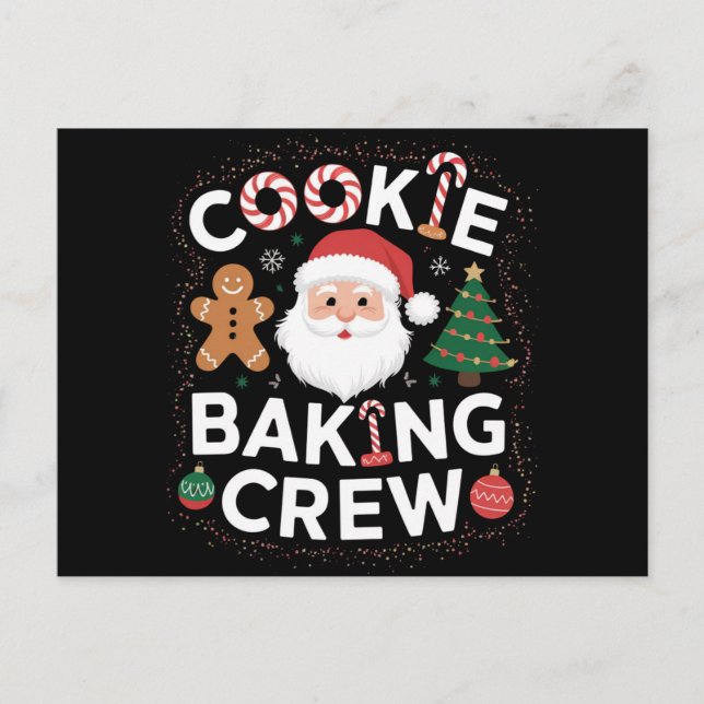 Carte Postale Noël Cookie Baking Crew Famille Noël (Devant)