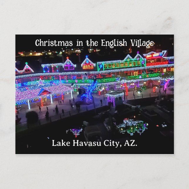 Carte Postale Noël dans le village anglais (Devant)