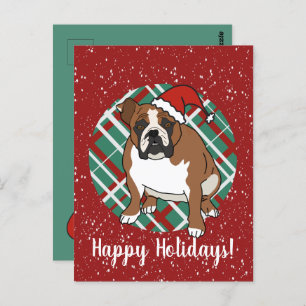 Carte Postale Noël de Bulldog anglais