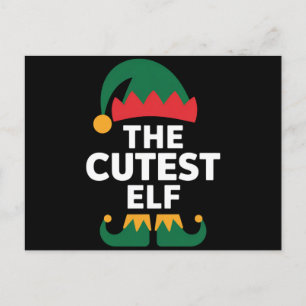 Carte Postale Noël de famille assorti au lutin le plus mignon