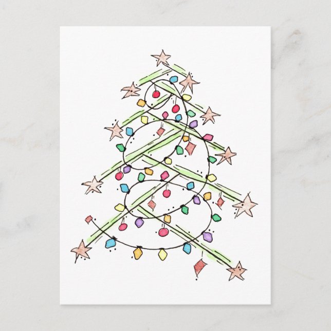 Carte Postale Noël de l'"arbre lumineux" (Devant)