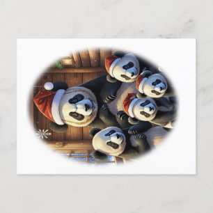 Carte Postale Noël de la PANDA animale